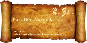 Muzsika Zsanett névjegykártya